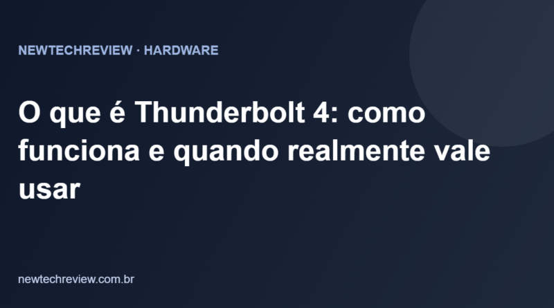 O que é Thunderbolt 4: como funciona e quando realmente vale usar